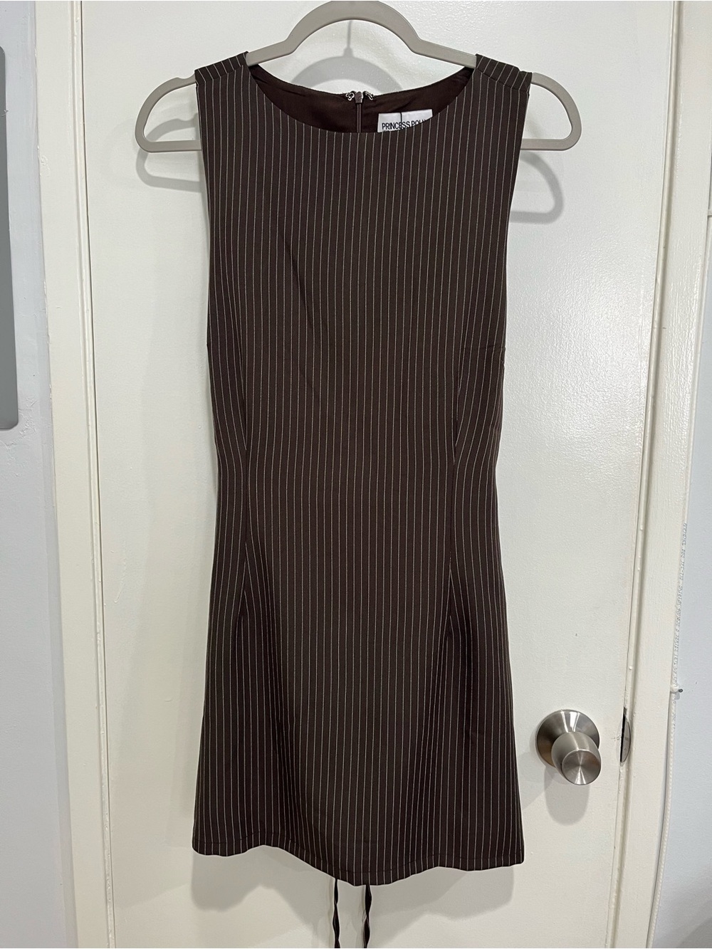 Princess Polly Brown Pinstripe Mini Dress
